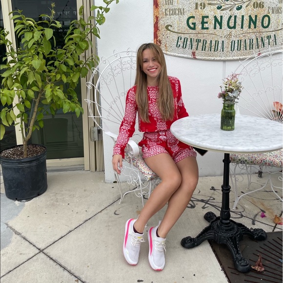 Boohoo Red Tribal Print Shorts Co-Ords Set - Picture 7 of 8